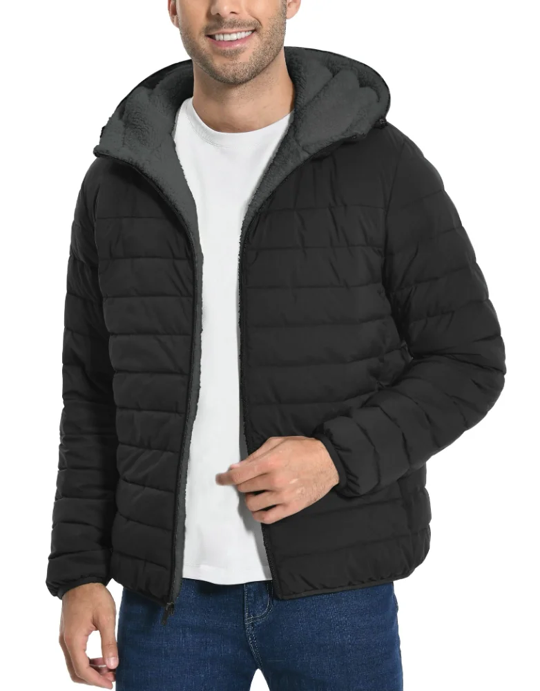 Pioneer Camp Men's Down Puffer Jacket, sherpa fleece