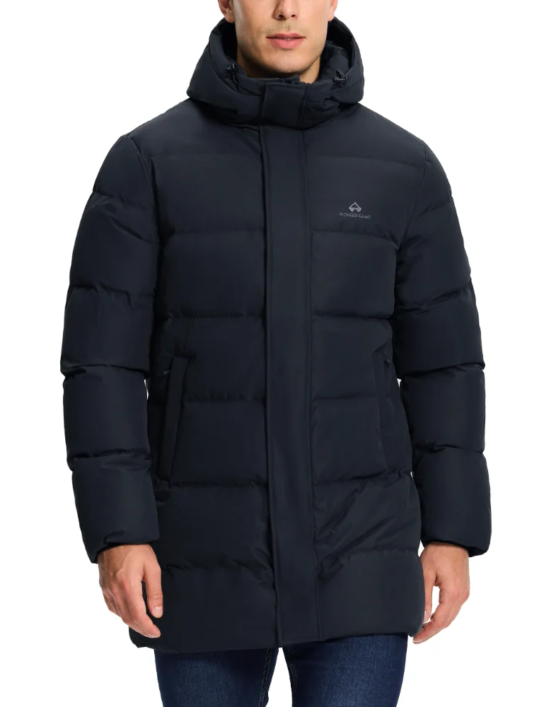 Pioneer Camp Men's Down Winter Coat in Black