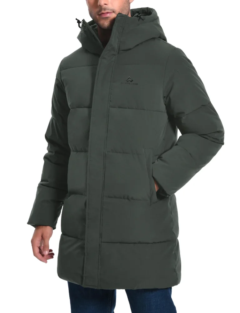 Pioneer Camp Men's Down Winter Coat in Dark Green