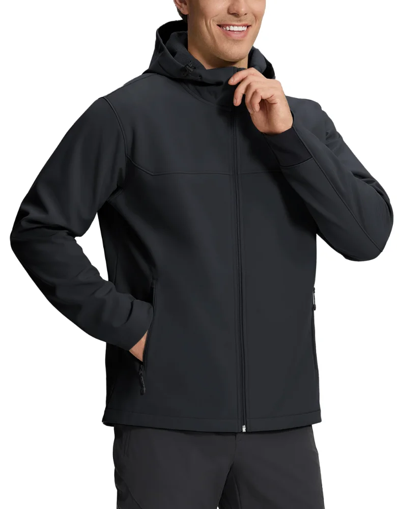 Pioneer Camp Men's Fleece-Lined Softshell Jacket in Black