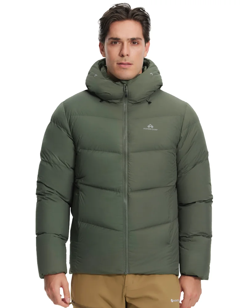 Pioneer Camp Men's Water-Resistant Down Hooded Jacket