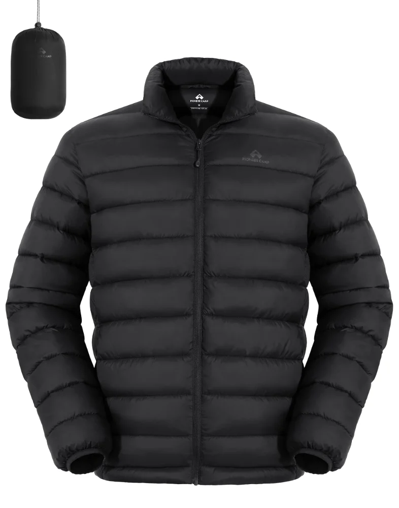 Pioneer Camp Men's Water-Resistant Puffer Jacket in Black