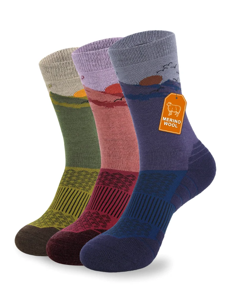 Pioneer Camp Merino Socks, blue/purple/green