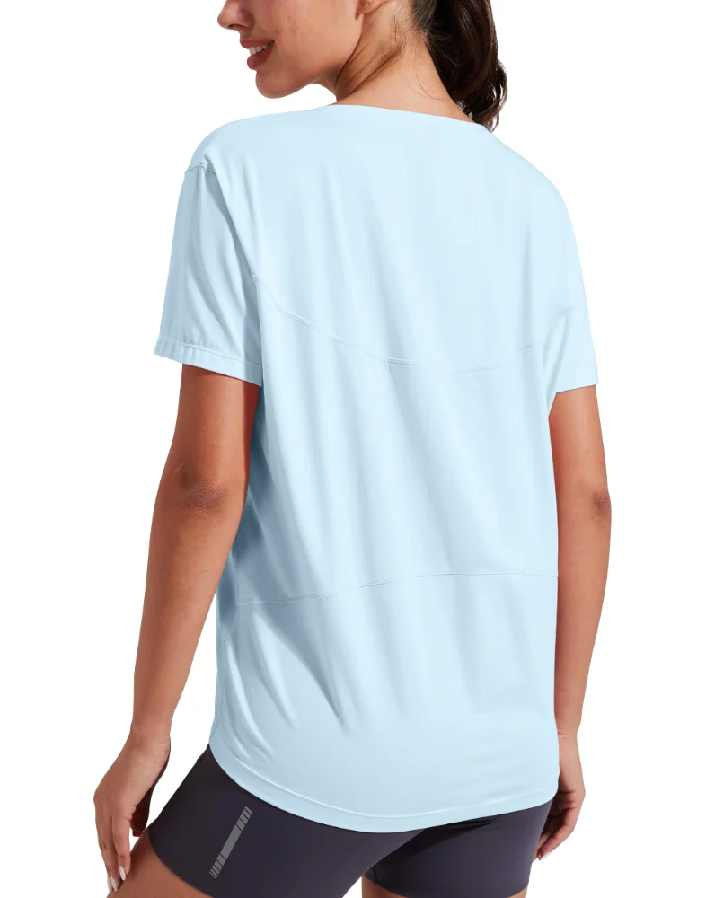 Pioneer Camp Women's Bamboo Tee in Aqua Blue