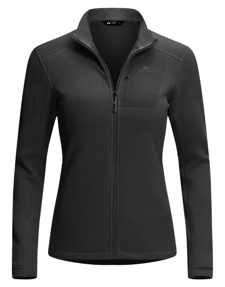 Pioneer Camp Women's Full-Zip Grid Fleece Jacket, black