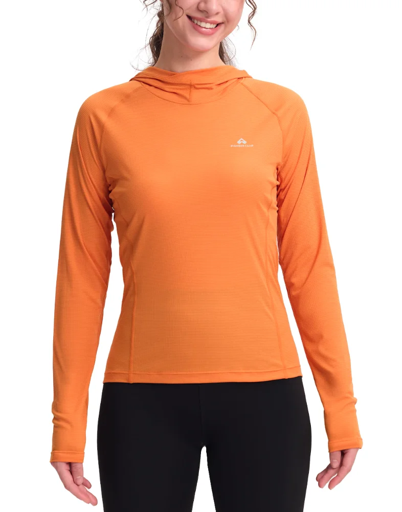 Pioneer Camp Women's Quick-Dry Zip Hoodie in Orange