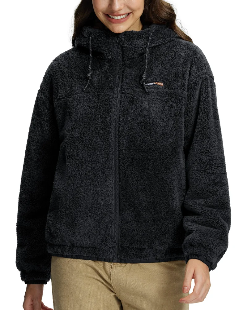 Pioneer Camp Women's Sherpa Fleece Jacket, hood