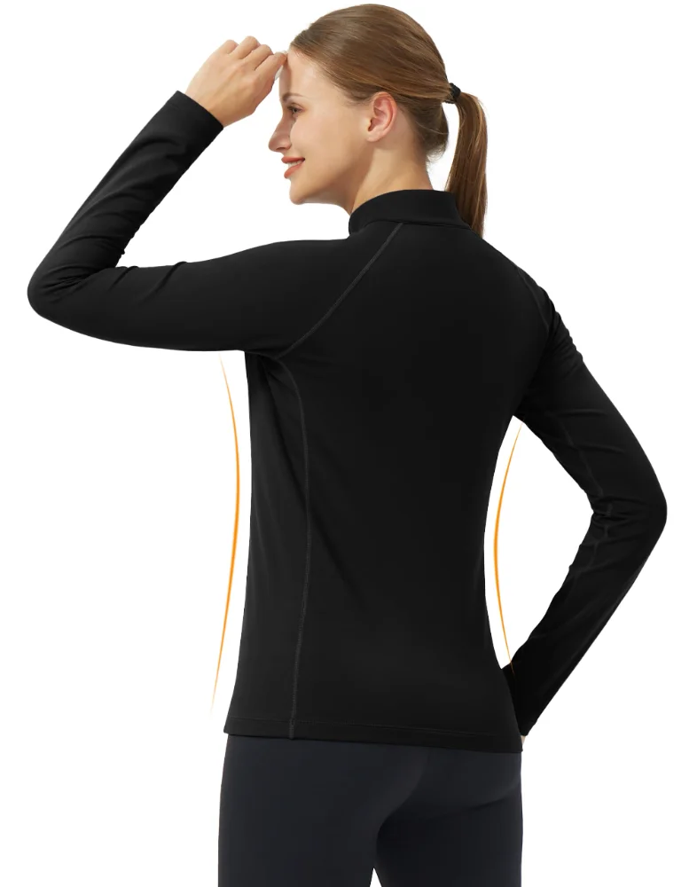 Pioneer Camp Women's Thermal Quarter-Zip Pullover in Black