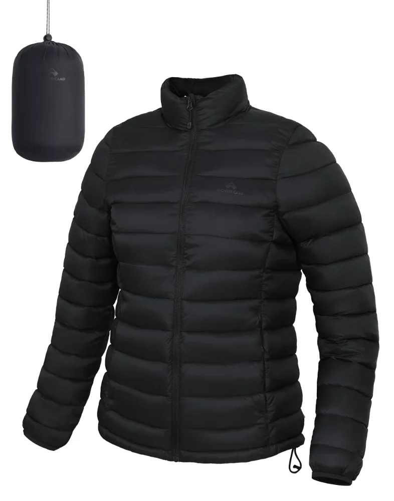 Pioneer Camp Women's Water-Resistant Puffer Jacket in Black